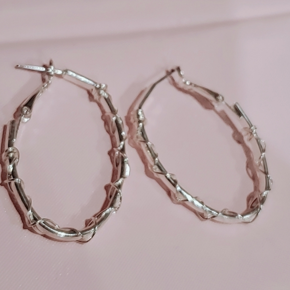 Women's Silver Vine Wrapped Bangle Earring🌴 - Picture 5 of 5